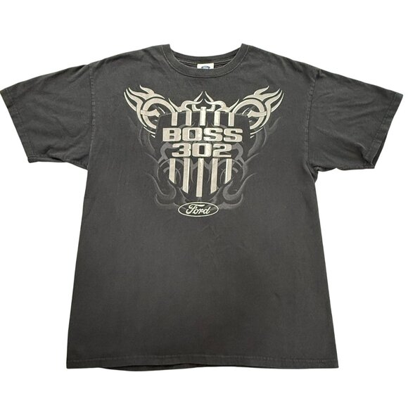 Ford‎ Boss 302 Mustang T-Shirt Mens XL Black Graphic Auto 100% Cotton Licensed - Picture 1 of 9